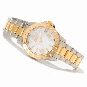 Invicta Angel Mother of Pearl Dial Two-Tone Stainless Steel Ladies Watch 12855