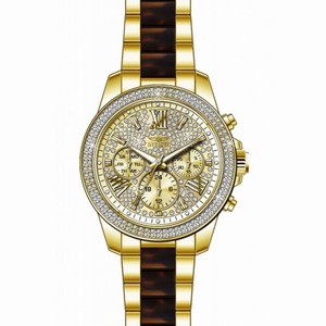 Invicta Angel Multi-Function Gold Crystal-set Gold-plated Ladies Watch 20509