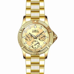 Invicta Angel Multi-Function Gold Dial Gold-tone Ladies Watch 21766