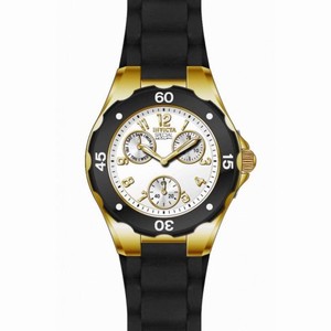 Invicta Angel Multi-Function Light Dial Black Silicone Ladies Watch 18797