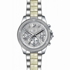 Invicta Angel Multi-Function Silver Crystal-set Stainless Steel  and Pearl Tortoise-shell Ladies Watch 20507