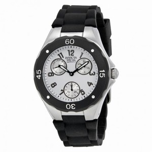 Invicta Angel Multi-Function Silver Dial Black Silicone Ladies Watch 18787