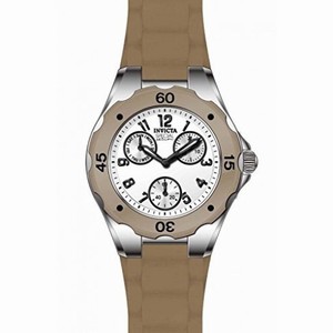 Invicta Angel Multi-Function White Dial Brown Silicone Ladies Watch 18794