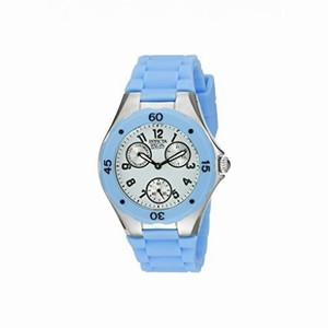 Invicta Angel Multi-Function White Dial Light Blue Silicone Ladies Watch 18795