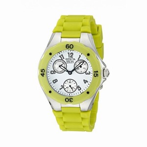 Invicta Angel Multi-Function White Dial Lime Green Silicone Ladies Watch 18793