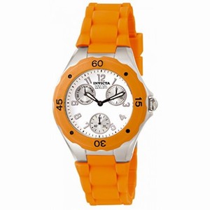 Invicta Angel Multi-Function White Dial Orange Silicone Ladies Watch 18792