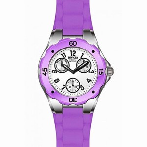 Invicta Angel Multi-Function White Dial Purple Silicone Ladies Watch 18790