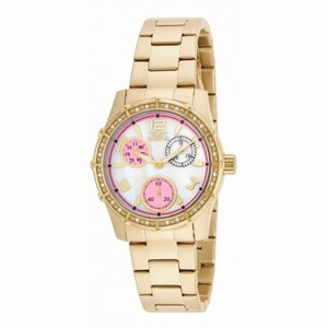 Invicta Angel Multi-Function White Mother of Pearl Dial Gold-plated Ladies Watch 16122
