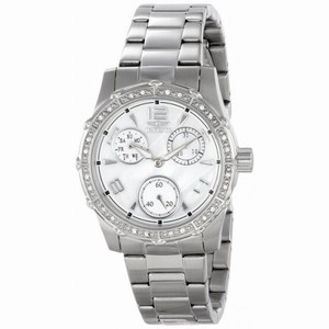 Invicta Angel Multi-Function White Mother of Pearl Dial Stainless Steel Ladies Watch 16118