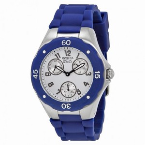 Invicta Angel Multi-Function White Sunray Dial Blue Silicone Ladies Watch 18788