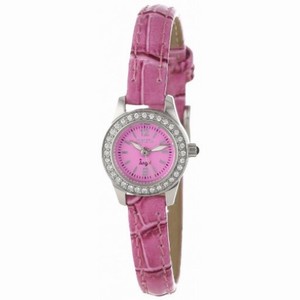 Invicta Angel Pink Dial Pink Synthetic Leather Ladies Watch 13661