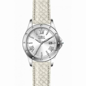 Invicta Angel Silver Dial Beige Leather Ladies Watch 14317