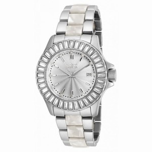 Invicta Angel Silver Dial Stainless Steel with Horne Plastic Ladies Watch 18874