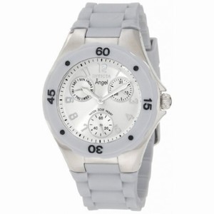 Invicta Angel Silver-tone Dial Silicone Quartz Ladies Watch 1273