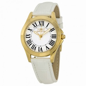 Invicta Angel White Dial Leather Strap Ladies Watch 15936