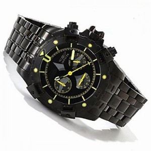 Invicta Aviator Chronograph Black Dial Black IP Stainless Steel Men's Watch 1745
