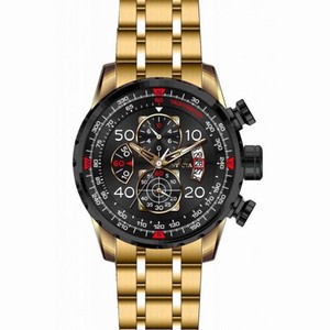Invicta Aviator Chronograph Black Dial Gold-plated Men's Watch 17206