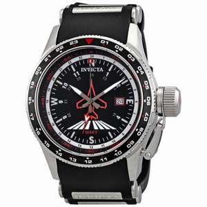 Invicta Aviator Flight Collection Black Dial Stainless Steel GMT Men's Watch 1753