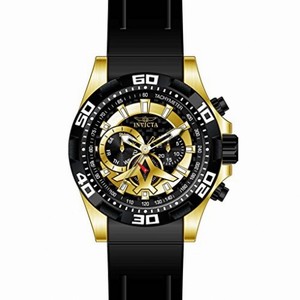 Invicta Aviator Multi-Function Black Carbon Fiber Dial Black Polyurethane Men's Watch 21739