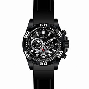 Invicta Aviator Multi-Function Black Carbon Fiber Dial Black Polyurethane Men's Watch 21741