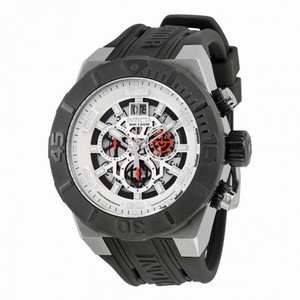 Invicta Aviator Skeleton Dial Black Polyurethane Men's Watch 15890