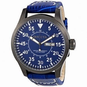 Invicta Blue Dial Genuine Calf Leather Men's Watch 11202