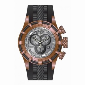 Invicta Bolt Chronograph Antique Silver Dial Black Silicone Men's Watch 15776