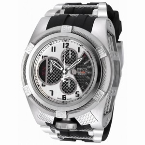 Invicta Bolt Chronograph Antique Silver Dial Stainless Steel Black Polyurethane Men's Watch 16319