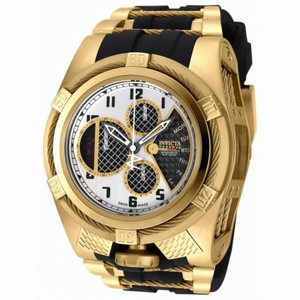 Invicta Bolt Chronograph Antique Silver Gold-plated Black Polyurethane Men's Watch 16320