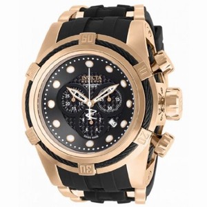 Invicta Bolt Chronograph Black Carbon Fiber Dial Rose Gold-tone PVD Men's Watch 12667