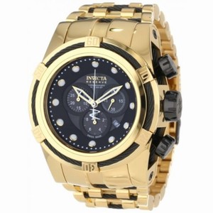 Invicta Bolt Chronograph Black Dial Gold Ion-plated Men's Watch