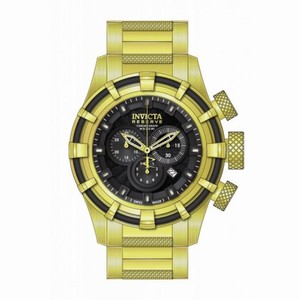 Invicta Bolt Chronograph Black Dial Gold-plated Men's Watch 19522