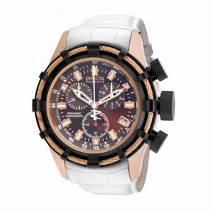 Invicta Bolt Chronograph Brown Dial White Leather Men's Watch 15266