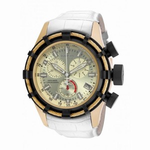 Invicta Bolt Chronograph Champagne Dial White Leather Men's Watch 15267