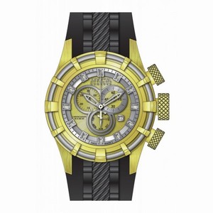 Invicta Bolt Chronograph Gold and Silver Dial Black Silicone Men's Watch 15787