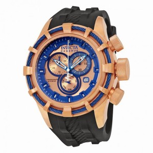 Invicta Bolt Chronograph Rose and Blue Dial Black Silicone Men's Watch 15780