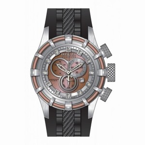 Invicta Bolt Chronograph Rose and Silver Dial Black Silicone Men's Watch 15782