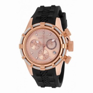 Invicta Bolt Chronograph Rose Dial Black Silicone Men's Watch 16106