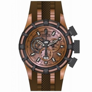Invicta Bolt Chronograph Rose Gold Dial Brown Polyurethane Men's Watch 80666