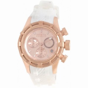 Invicta Bolt Chronograph Rose Gold Dial White Rubber Ladies Watch 14779