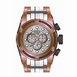 Invicta Bolt Chronograph Silver-tone Dial Rose Gold-tone And Black Stainless Steel Men's Watch 14409
