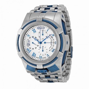 Invicta Bolt Chronograph Silver-tone Dial Stainless Steel Blue PVD Men's Watch 12668