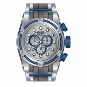 Invicta Bolt Chronograph Silver-tone Dial Stainless Steel Grey Polyurethane Men's Watch 14410