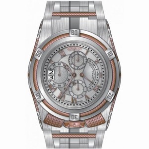 Invicta Bolt Chronograph Silver-tone Dial Stainless Steel Rose Gold-tone PVD Men's Watch 12672
