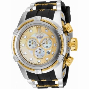 Invicta Bolt Jason Taylor Chronograph Gold and Silver Dial Stainless Steel Black Polyurethane Men's Watch 14953
