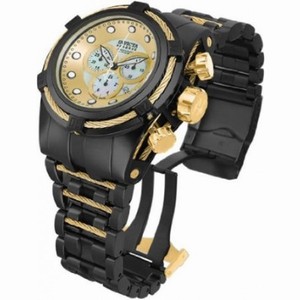 Invicta Bolt Reserve Chronograh Champagne Dial Black Ion-plated Men's Watch 12731