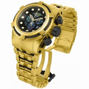 Invicta Bolt Reserve Chronograph Black Dial Gold Ion-plated Men's Watch 12737