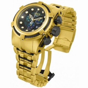 Invicta Bolt Reserve Chronograph Gunmetal Dial Gold Ion-plated Men's Watch 12741