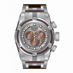 Invicta Bolt Zeus Chronograph Silver Dial Brown Leather  Men's Watch 14611
