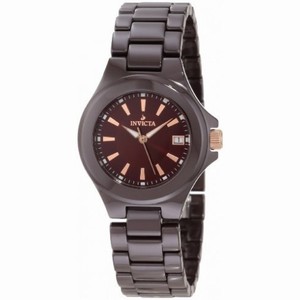 Invicta Brown Dial Brown Ceramic Ladies Watch 12542